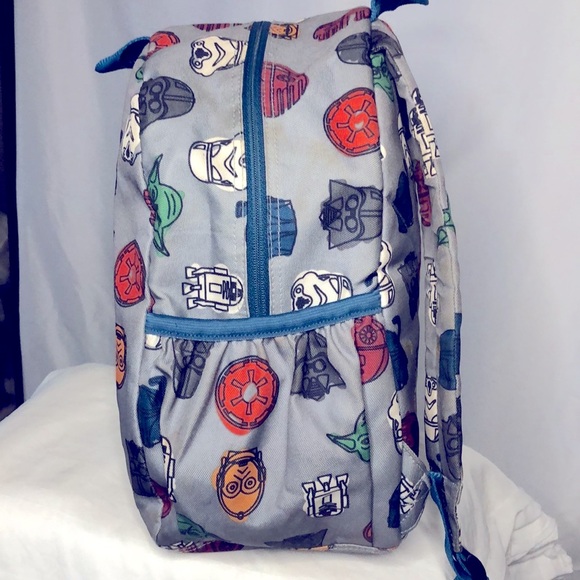 STAR WARS Hanna Anderson gray back pack. R2D2 Yoda, C-3PO, Darth Vader graphics - Picture 5 of 16